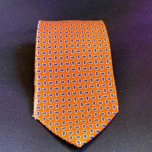 Brooks brothers orange patterned tie